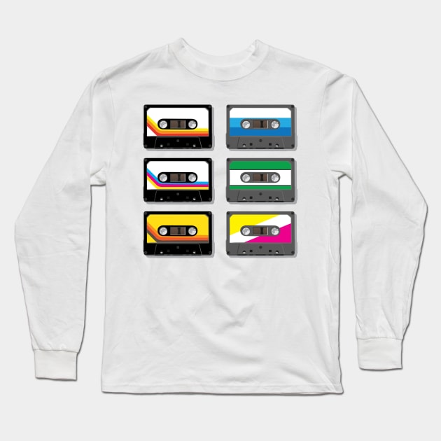 Cassette Tapes Long Sleeve T-Shirt by Add Noise Studios